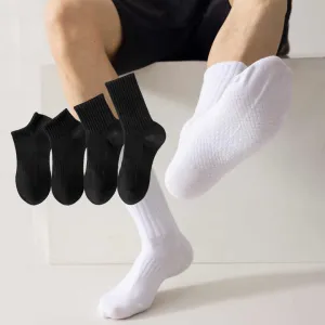 جوارب رجالية مضغوطة بيضاء بشعار من الخيزران . Men's White Compression Socks with Bamboo Logo