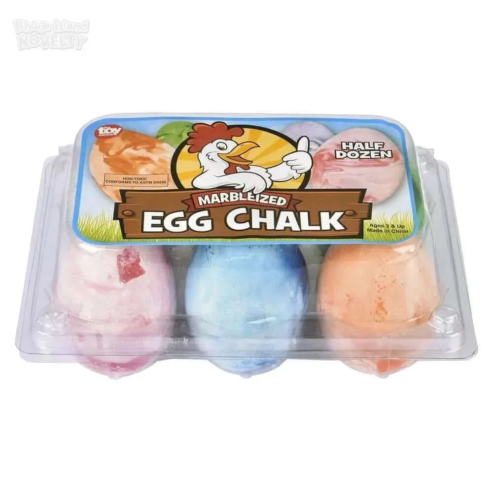 2.5" Marbleized Egg Sidewalk Chalk (6pcs)