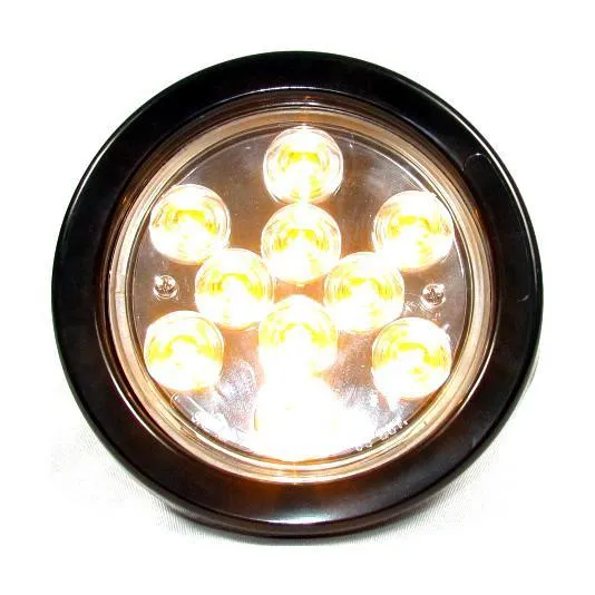 4" Amber Round Tail/Turn Led Light With 10 Leds And Clear Lens | F235166