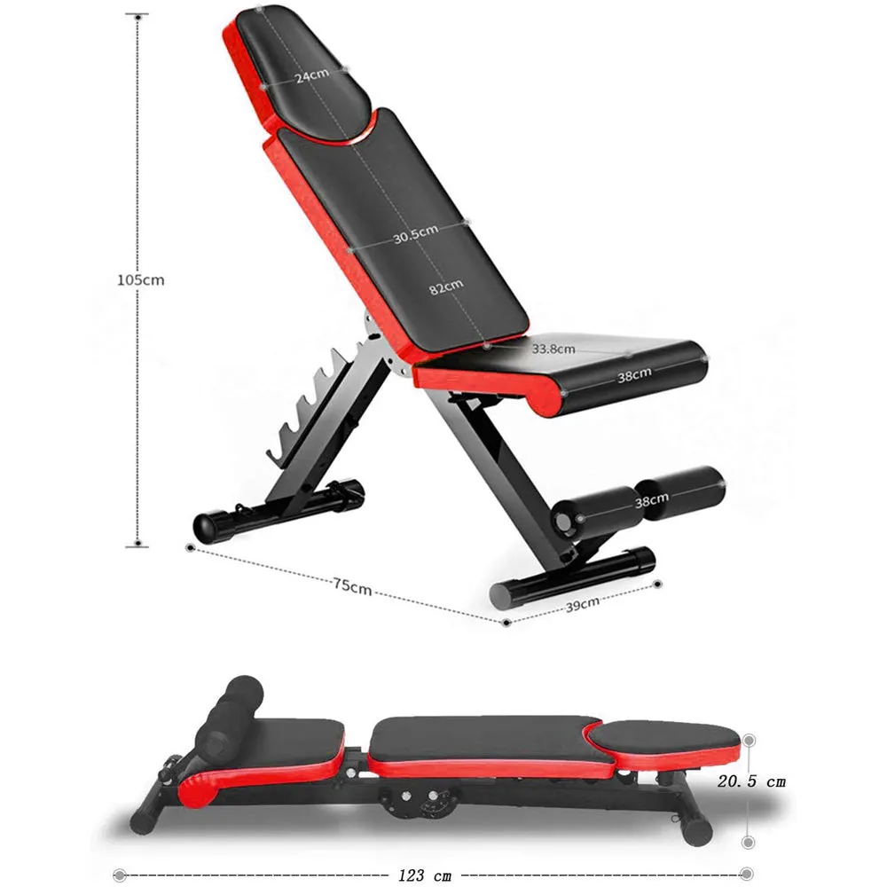 Adjustable Weight Bench XQ-503C Black/Red