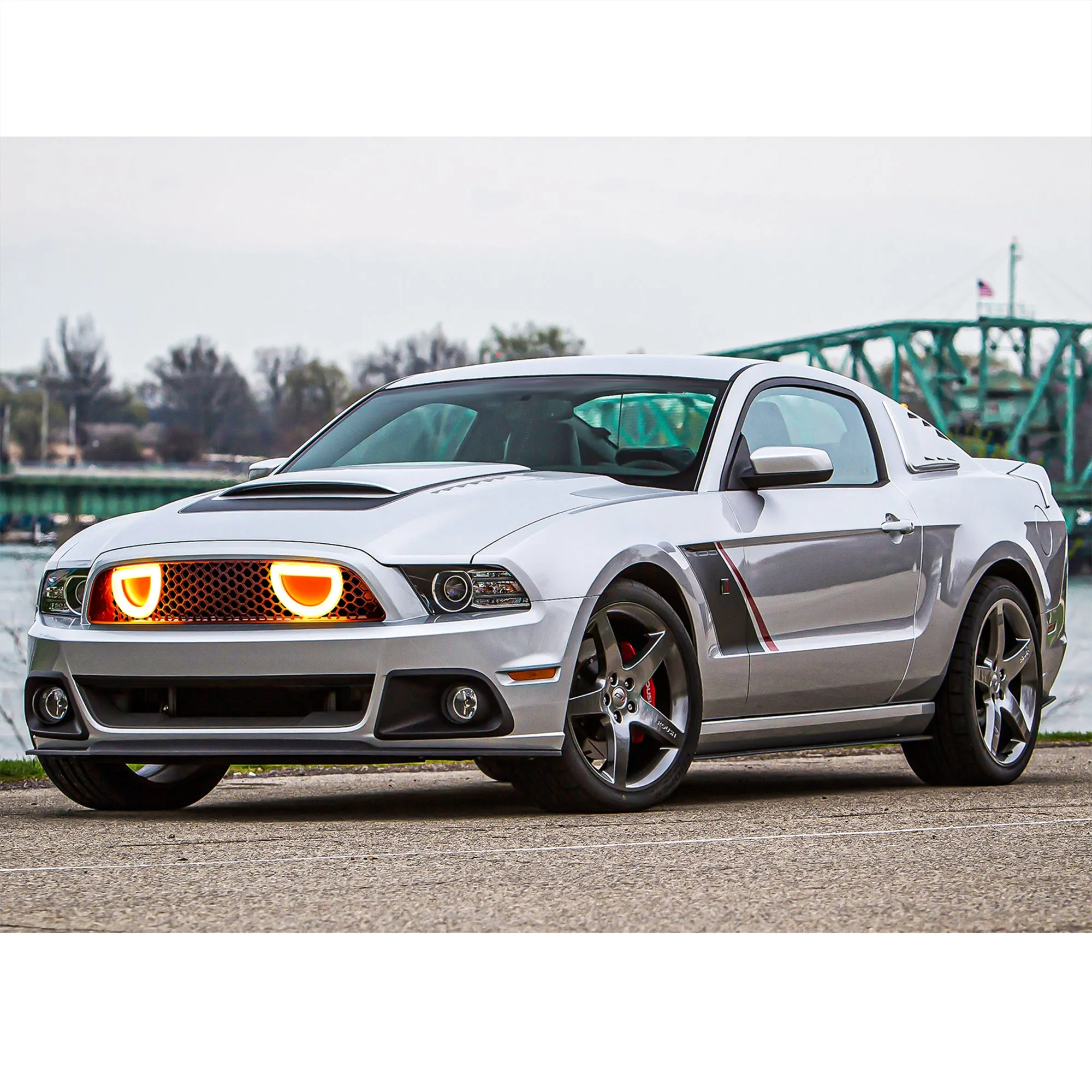 AMERICAN MODIFIED Mustang Front Upper Grille Fits 2013-2014 Ford Mustang GT V6