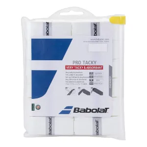 Babolat 654009-101 Pro Tacky X12 Tennis Grip Pack of 12 -White
