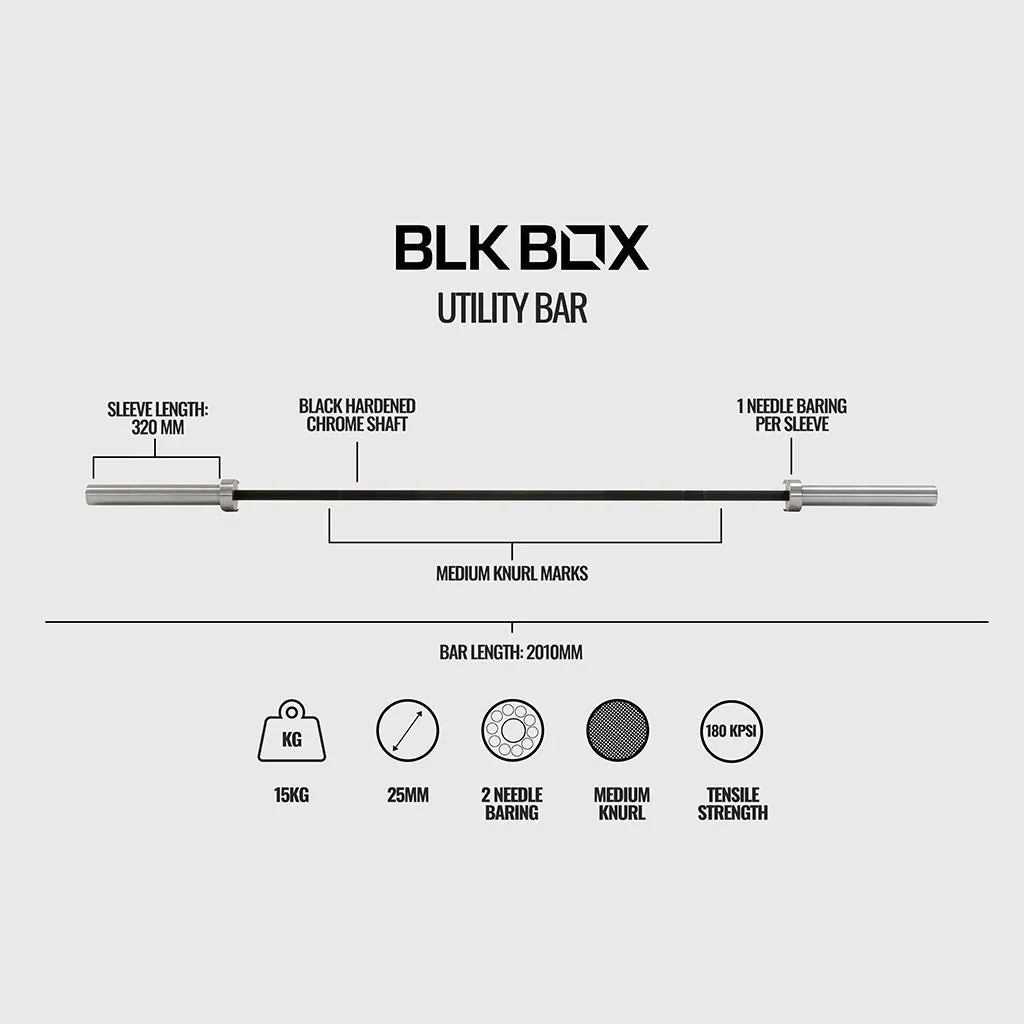 BLK BOX Utility Bar - 15kg Olympic Barbell