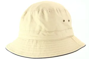 Cancer Council Jester Cotton Bucket Hat - Khaki/Navy