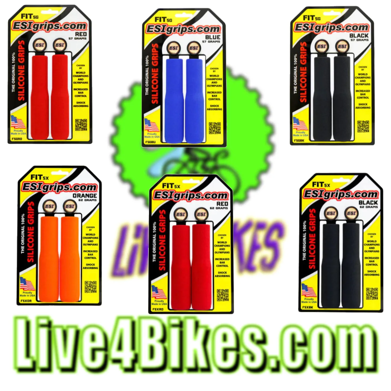 Esi Grips Fit Sx Silicone Grips 5 " - Multi Colors