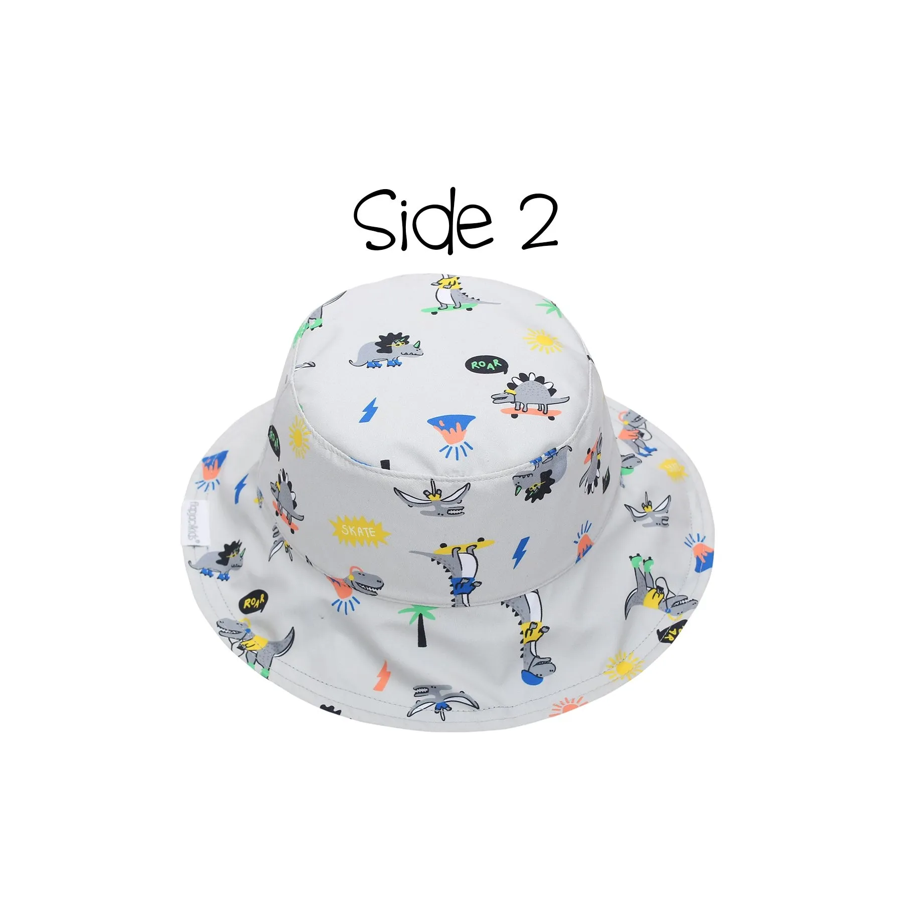 FlapJack Kids Reversible Patterned Sun Hat - Dino