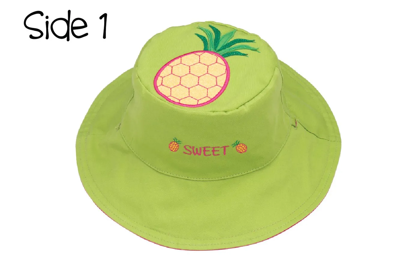 FlapJackKids - Reversible Kids' Sun Hat - Pineapple / Watermelon