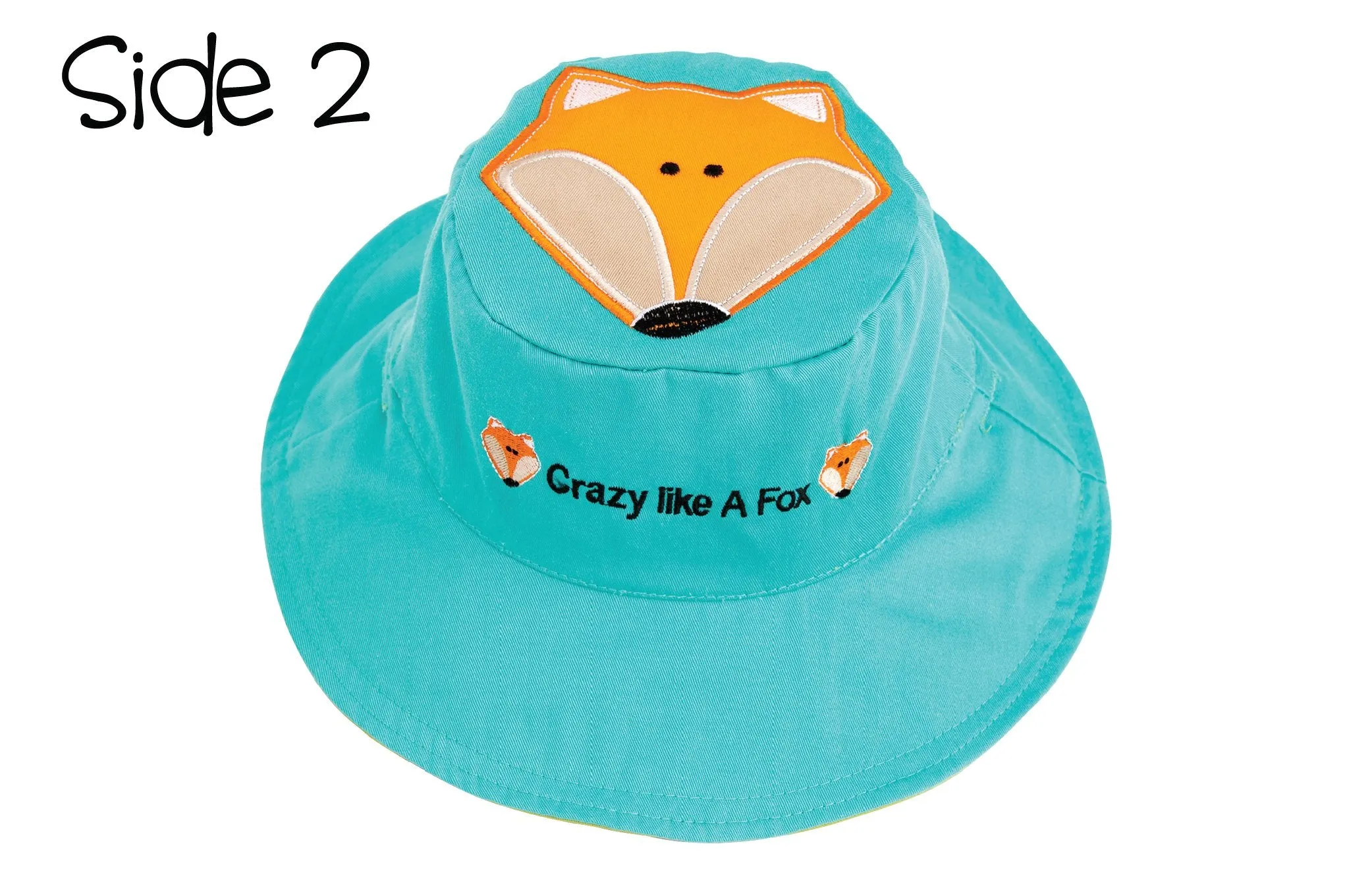 FlapJackKids - Reversible Kids' Sun Hat - Raccoon / Fox