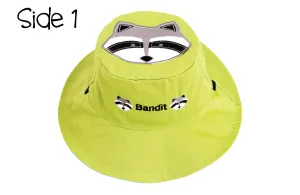 FlapJackKids - Reversible Kids' Sun Hat - Raccoon / Fox