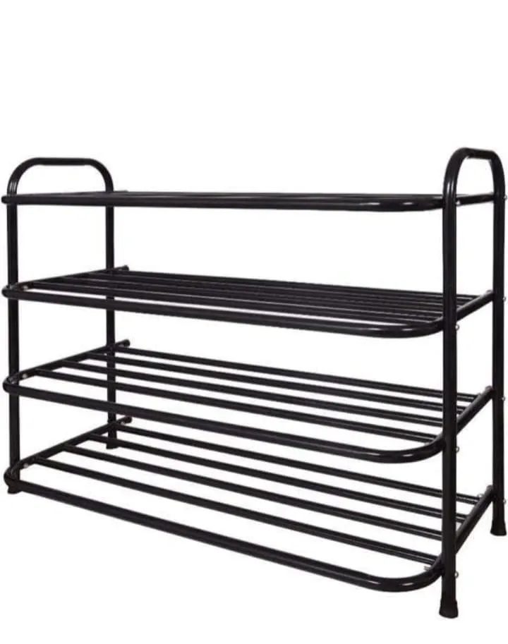 GANGA ENTERPRICE, Heavy Metal Shoe Rack (4 Shelves) Foldable Open Book Shelf, Book Shelve, Shoe Rack