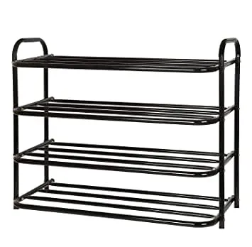 GANGA ENTERPRICE, Heavy Metal Shoe Rack (4 Shelves) Foldable Open Book Shelf, Book Shelve, Shoe Rack