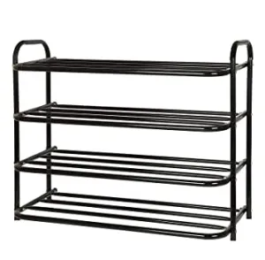 GANGA ENTERPRICE, Heavy Metal Shoe Rack (4 Shelves) Foldable Open Book Shelf, Book Shelve, Shoe Rack