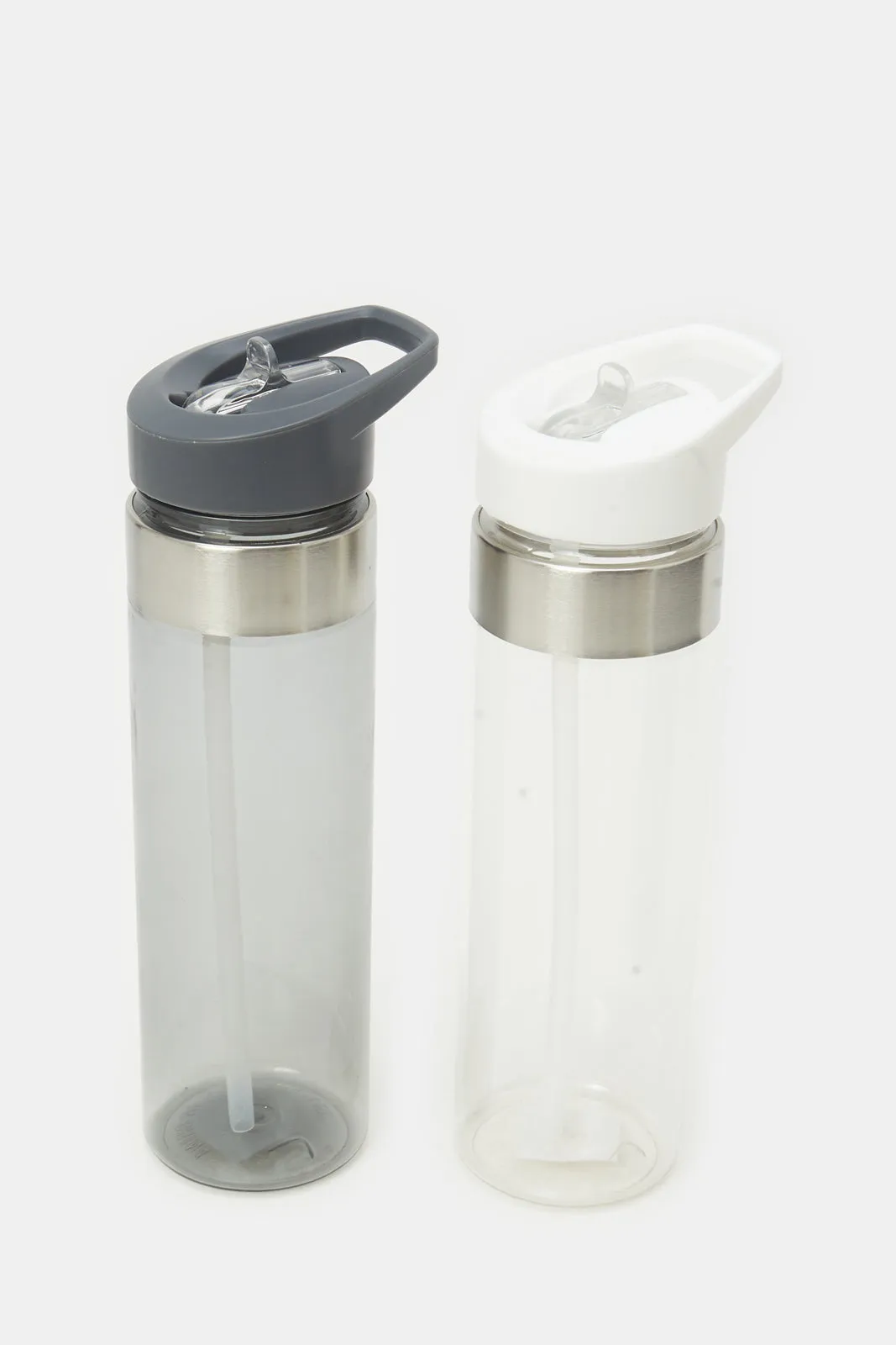 Grey And White Water Bottle Set (Pack of 2)