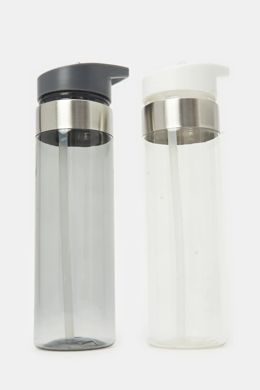 Grey And White Water Bottle Set (Pack of 2)