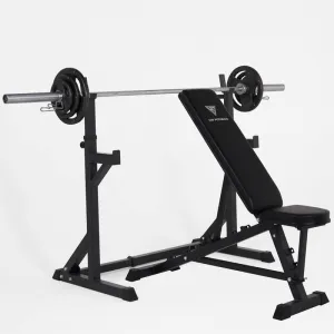Hit Fitness Core Pack 80kg | Squat Rack - Bench - Cast Iron Discs