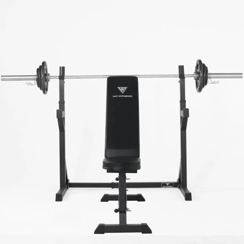 Hit Fitness Core Pack 80kg | Squat Rack - Bench - Cast Iron Discs