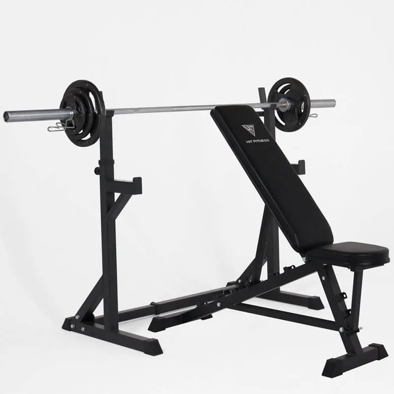 Hit Fitness Core Pack 80kg | Squat Rack - Bench - Cast Iron Discs