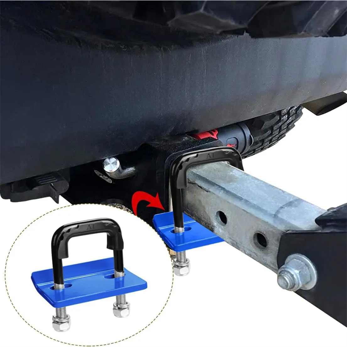 Hitch Tightener Anti-Rattle Stabilizer Heavy Duty Hitch Stabilizer for 1.25" and 2, Blue