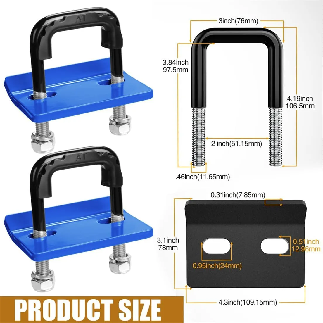 Hitch Tightener Anti-Rattle Stabilizer Heavy Duty Hitch Stabilizer for 1.25" and 2, Blue