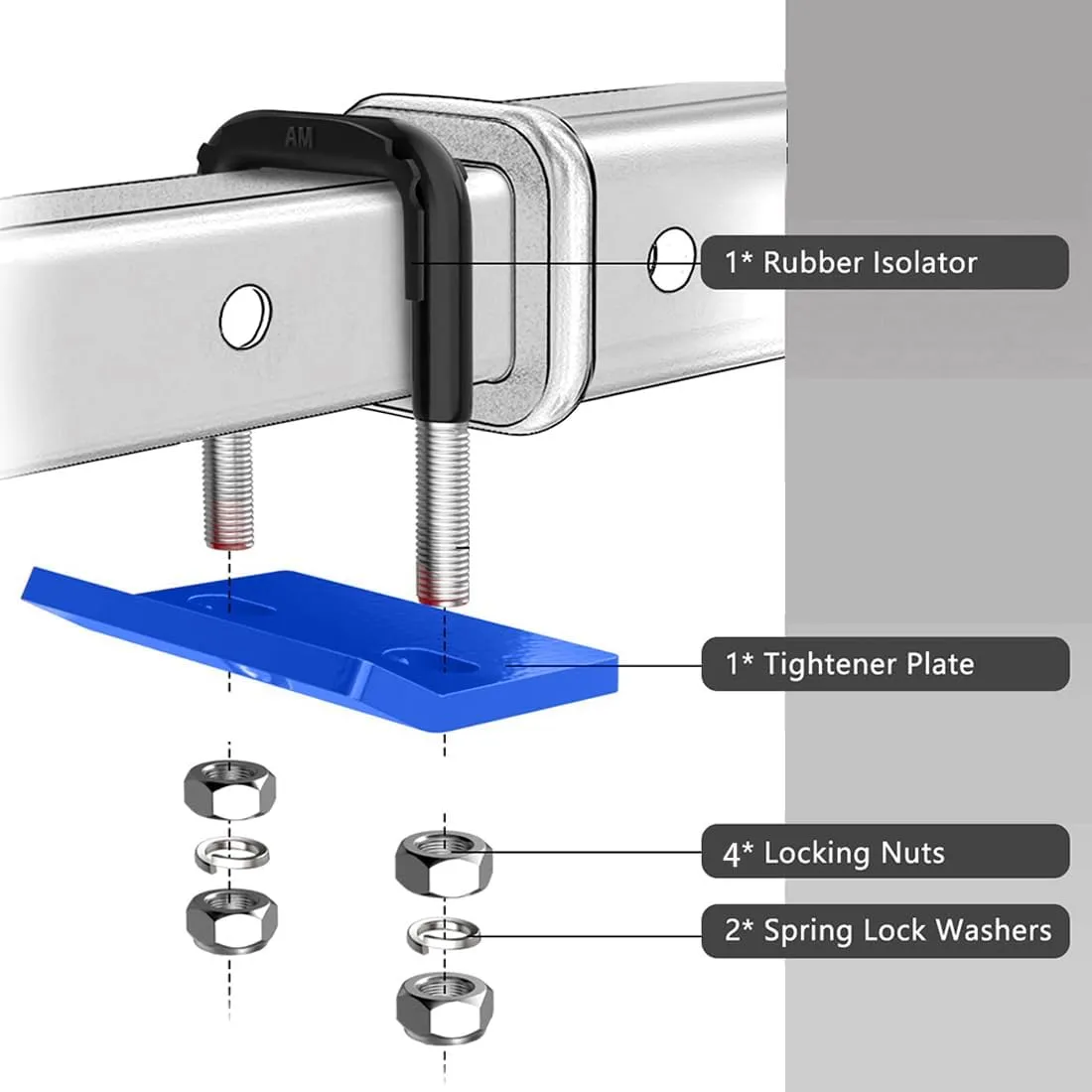 Hitch Tightener Anti-Rattle Stabilizer Heavy Duty Hitch Stabilizer for 1.25" and 2, Blue