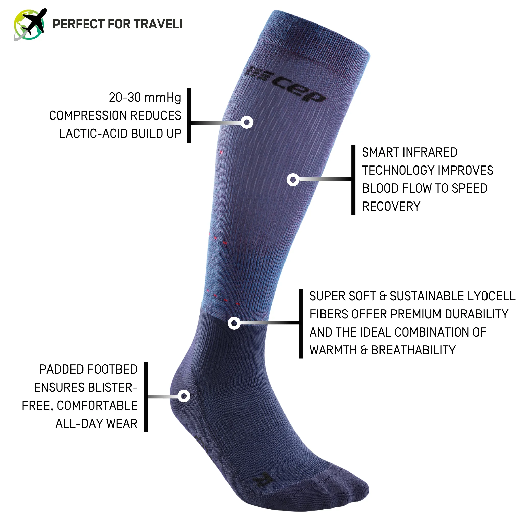 Infrared Recovery Compression Socks, Men