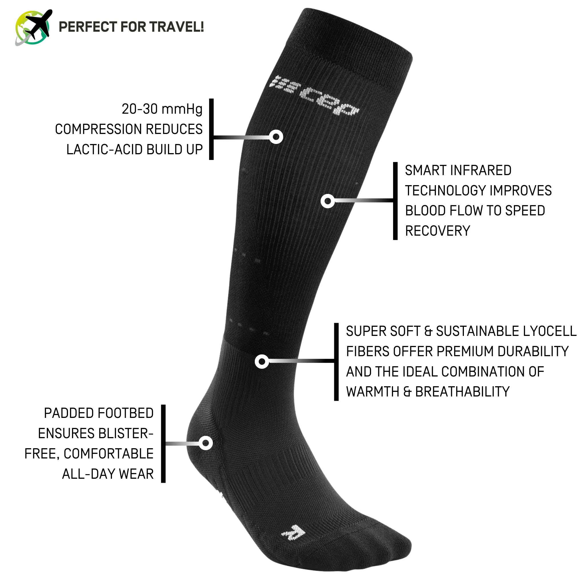 Infrared Recovery Compression Socks, Men