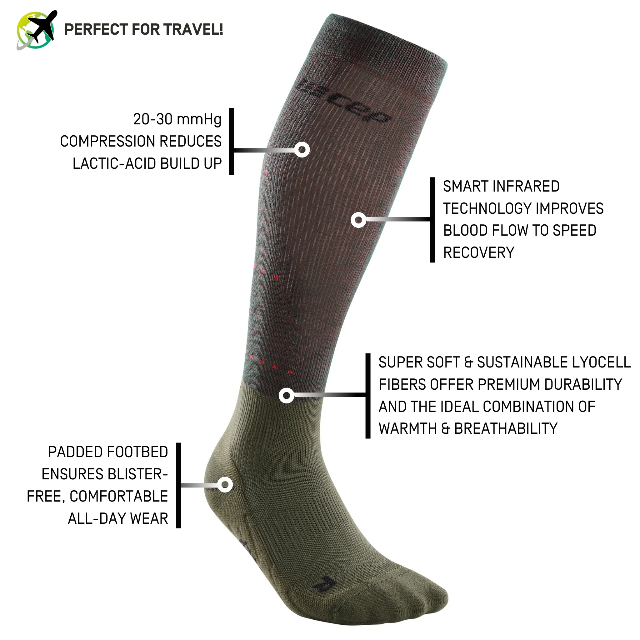 Infrared Recovery Compression Socks, Men