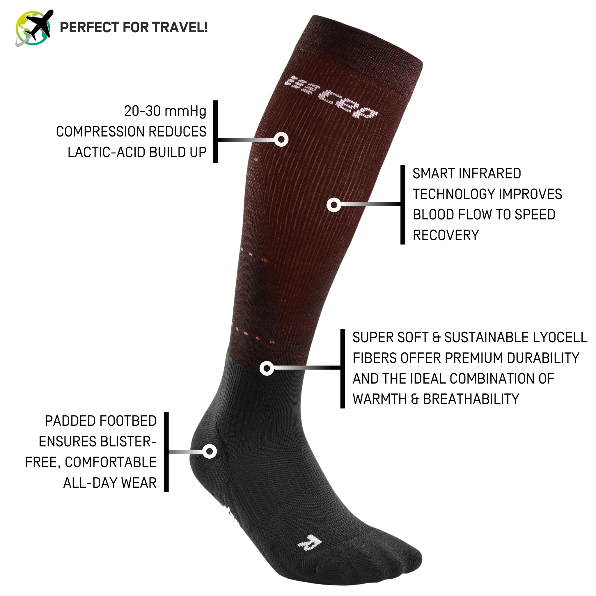 Infrared Recovery Compression Socks, Men
