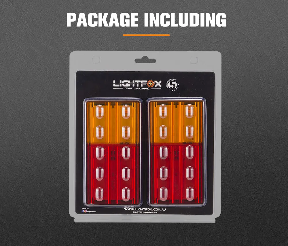 Lightfox 2x LED Trailer Tail Lights Stop Indicator Lamp 12V Truck Submersible