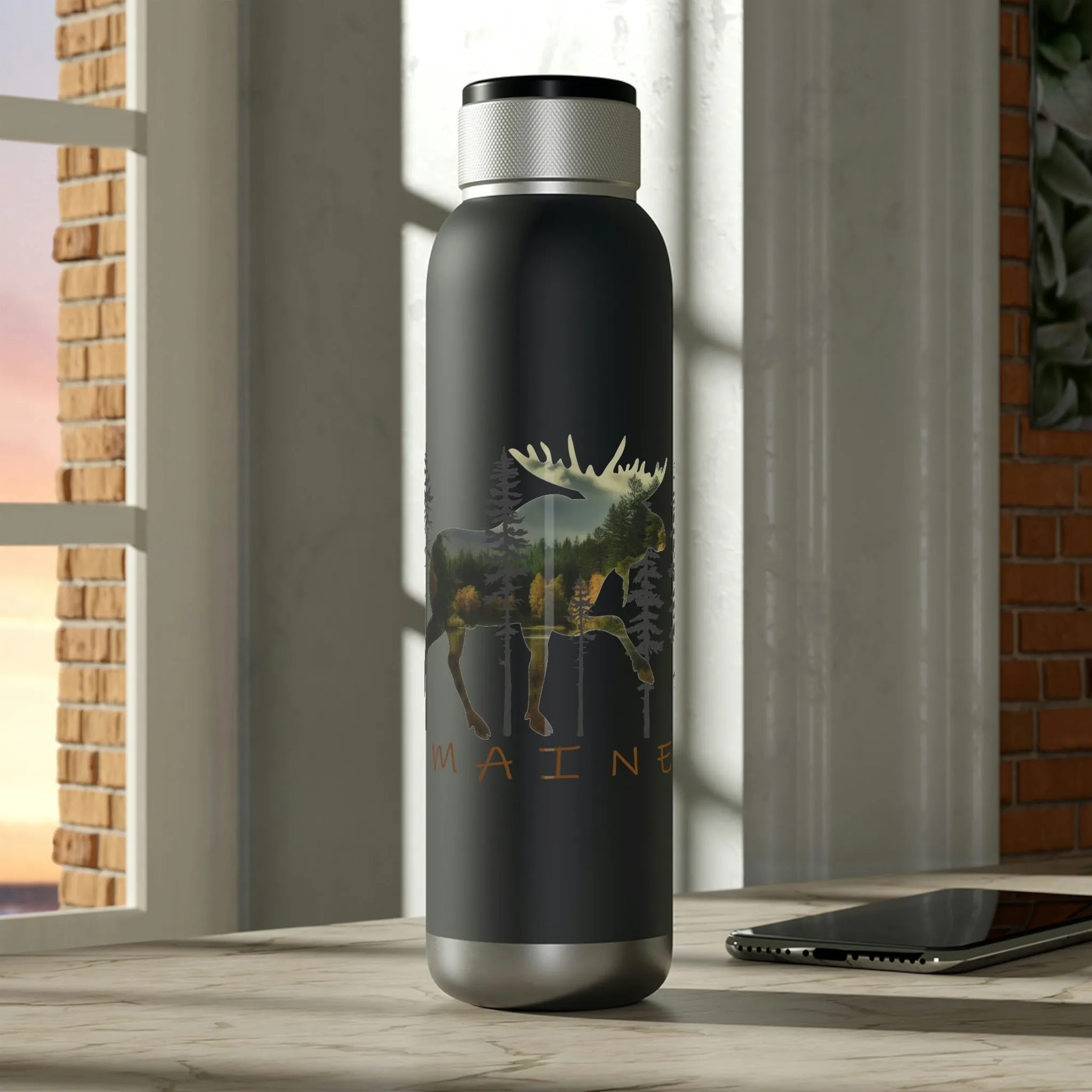 Maine Moose Souvenir | Soundwave Copper Vacuum Audio Bottle 22oz