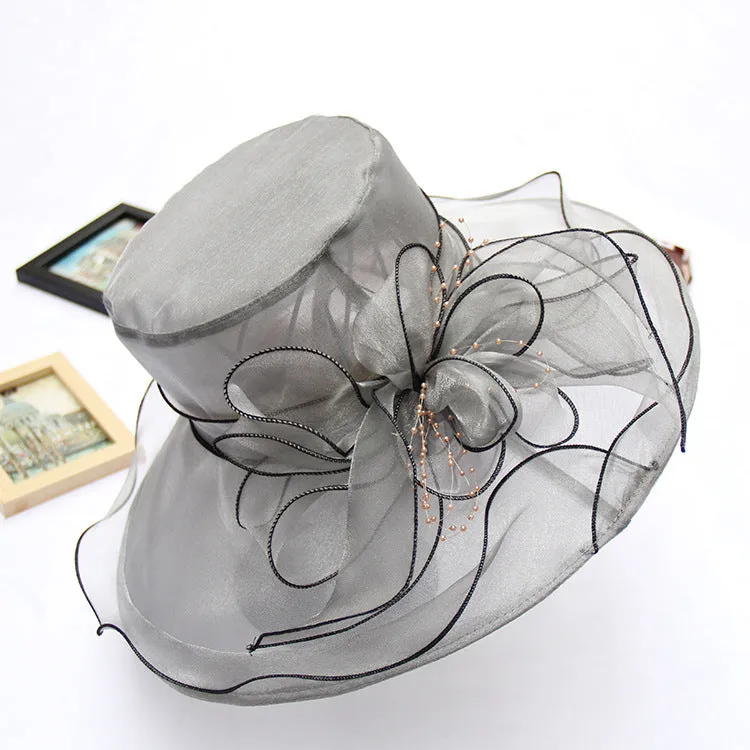 Mesh Party Topper Beach Sun Hat Women's Organza Sun Protection Hat