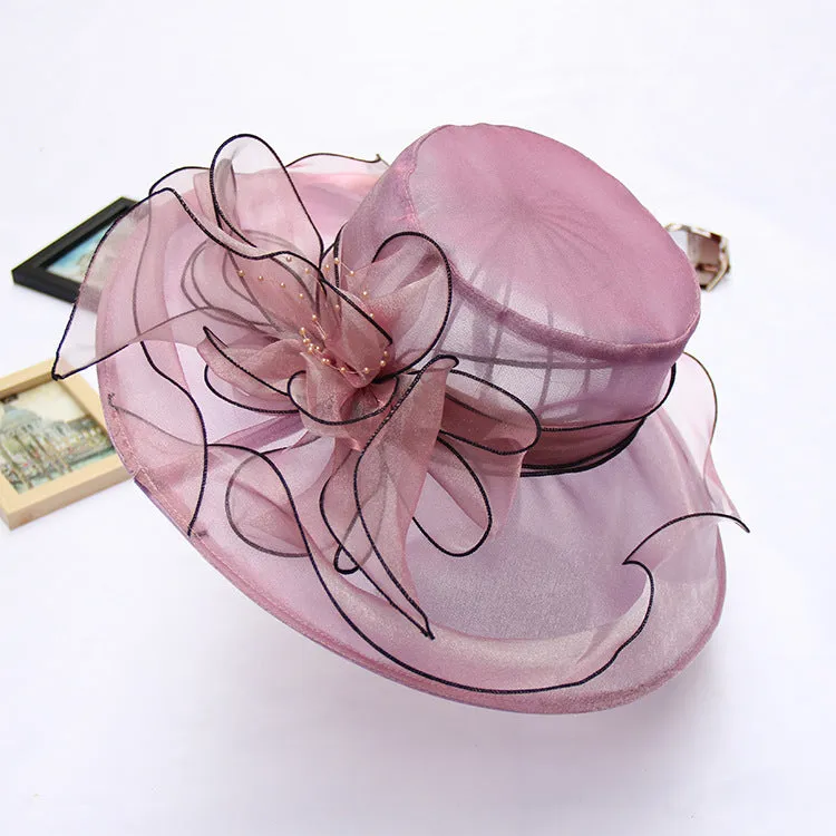 Mesh Party Topper Beach Sun Hat Women's Organza Sun Protection Hat