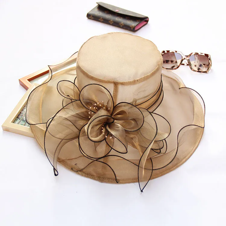 Mesh Party Topper Beach Sun Hat Women's Organza Sun Protection Hat