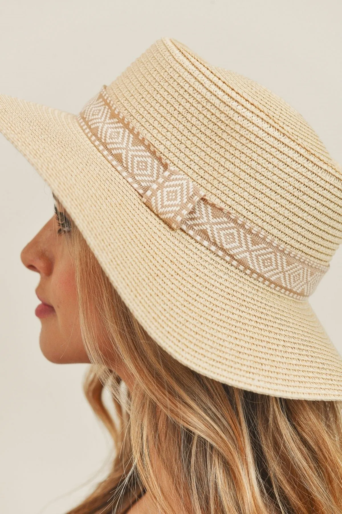 MH0070 Tribal Band Flat Top Sun Hat