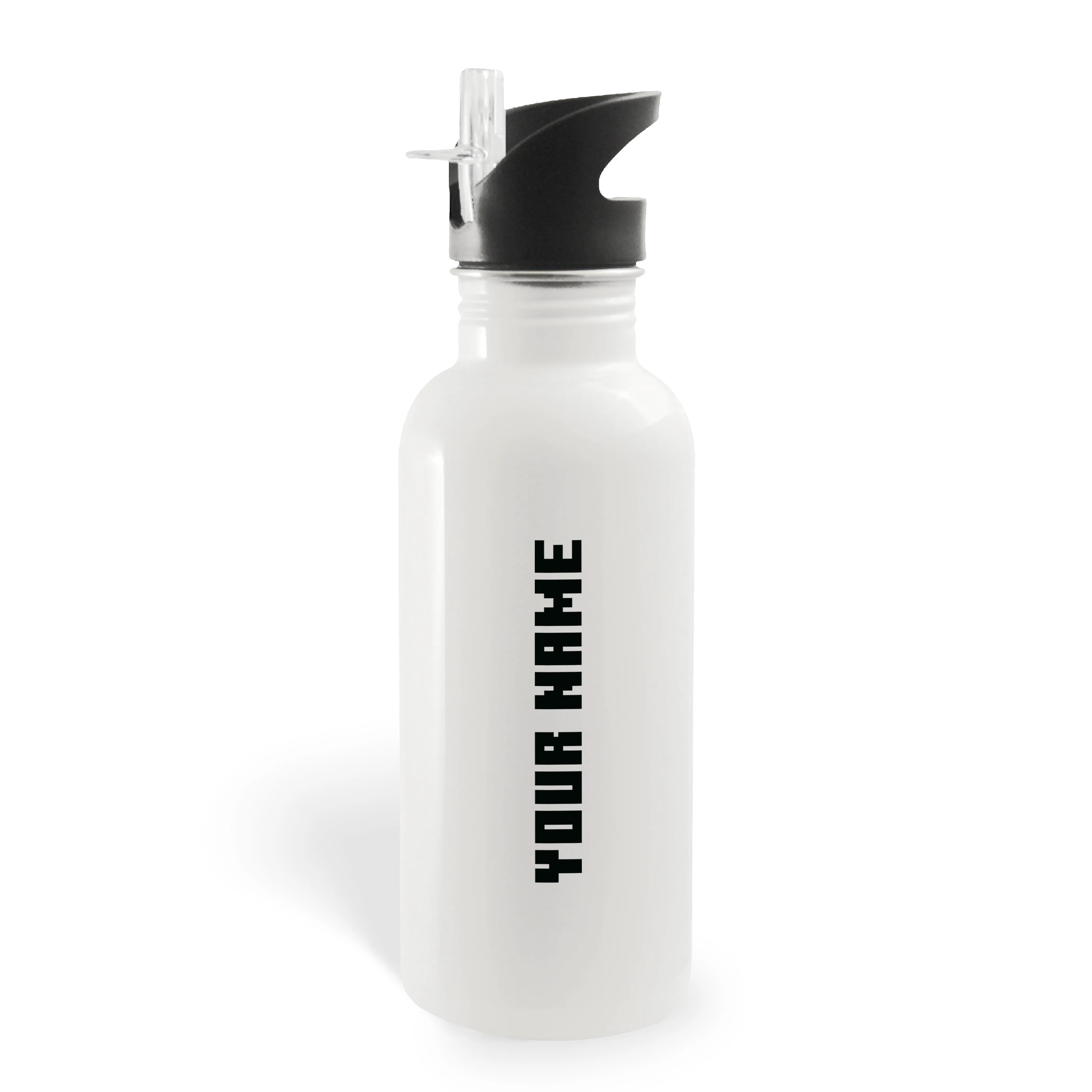 Minecraft Panda Personalized 20 oz Screw Top Water Bottle with Straw