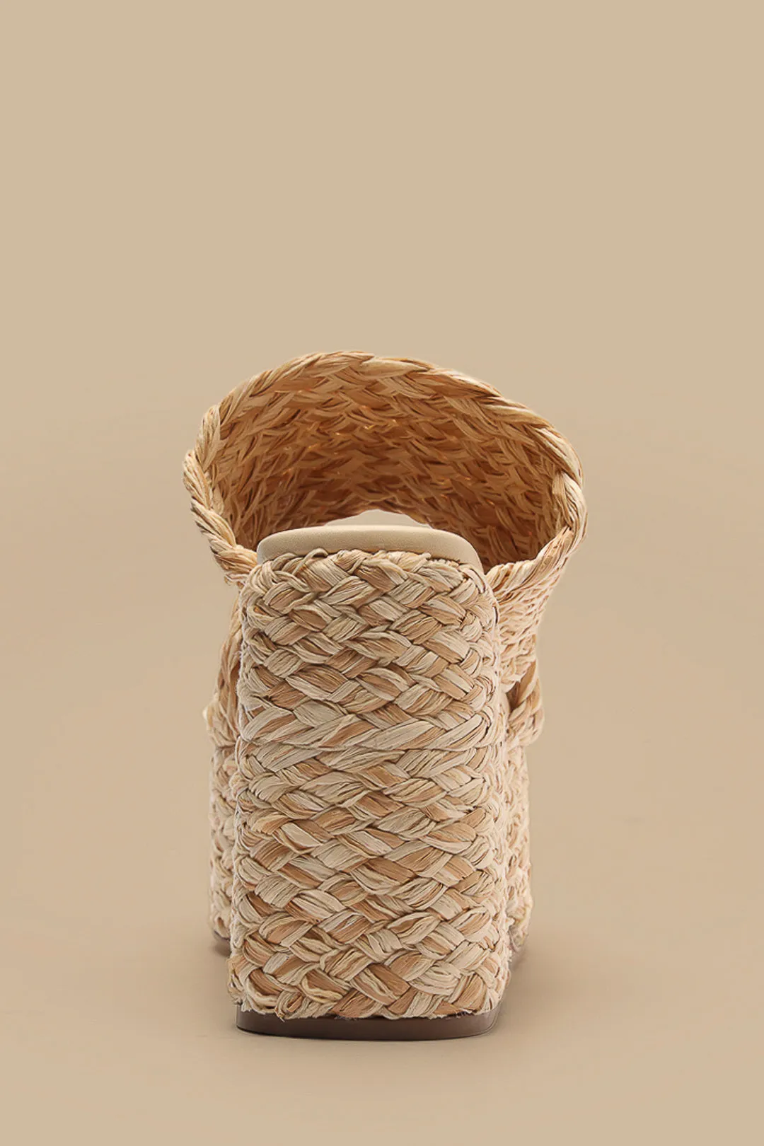 Natural Braided Raffia Platform Sandal