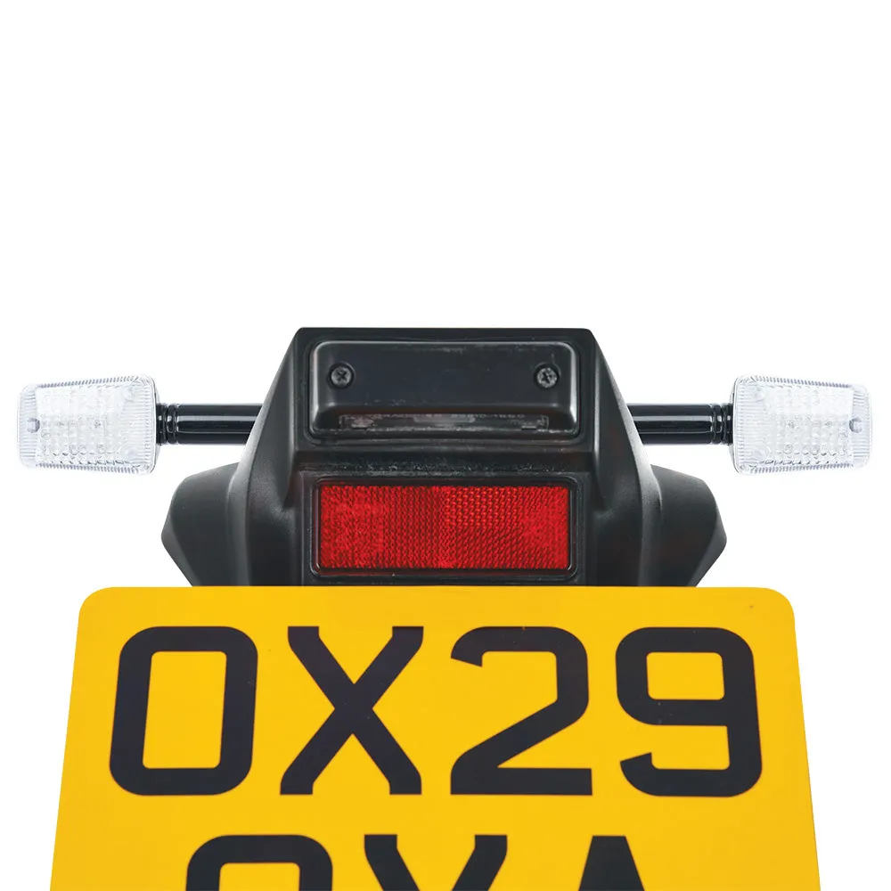 Oxford Rectangle Indicator Black Long Stem Clear Lens Motorcycle Lights