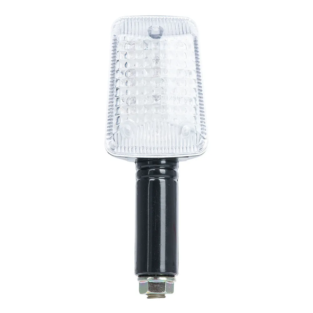 Oxford Rectangle Indicator Black Long Stem Clear Lens Motorcycle Lights