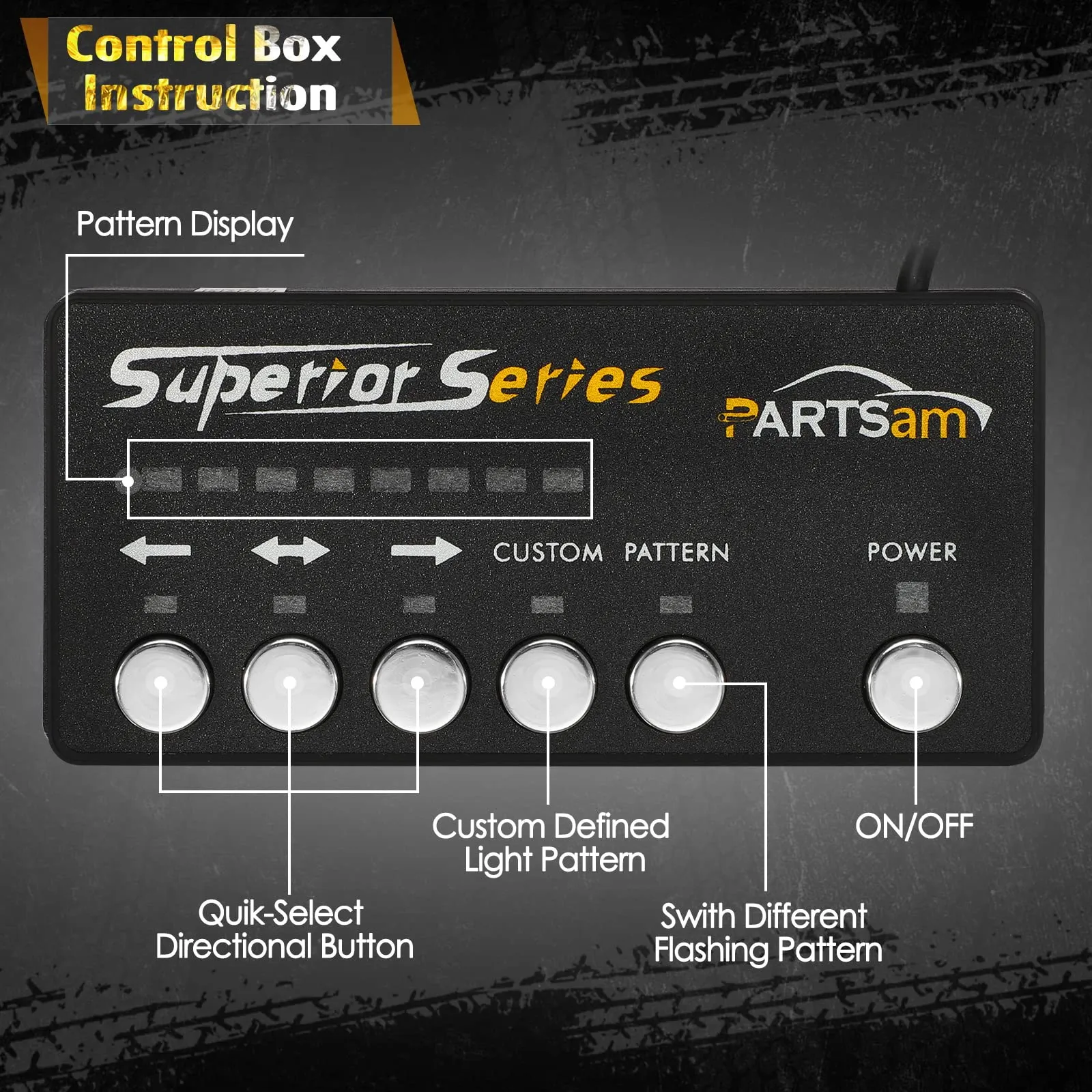 Partsam LED Oval Emergency Amber Strobe Lights Kit