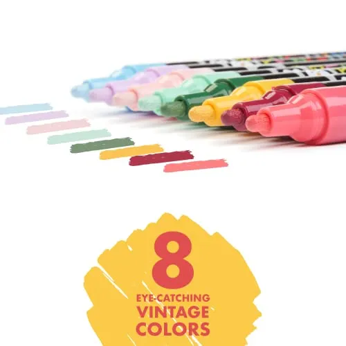 PENGUIN ART SUPPLIES Liquid Chalk Markers Set of 8-3mm Fine Tip Chalkboard