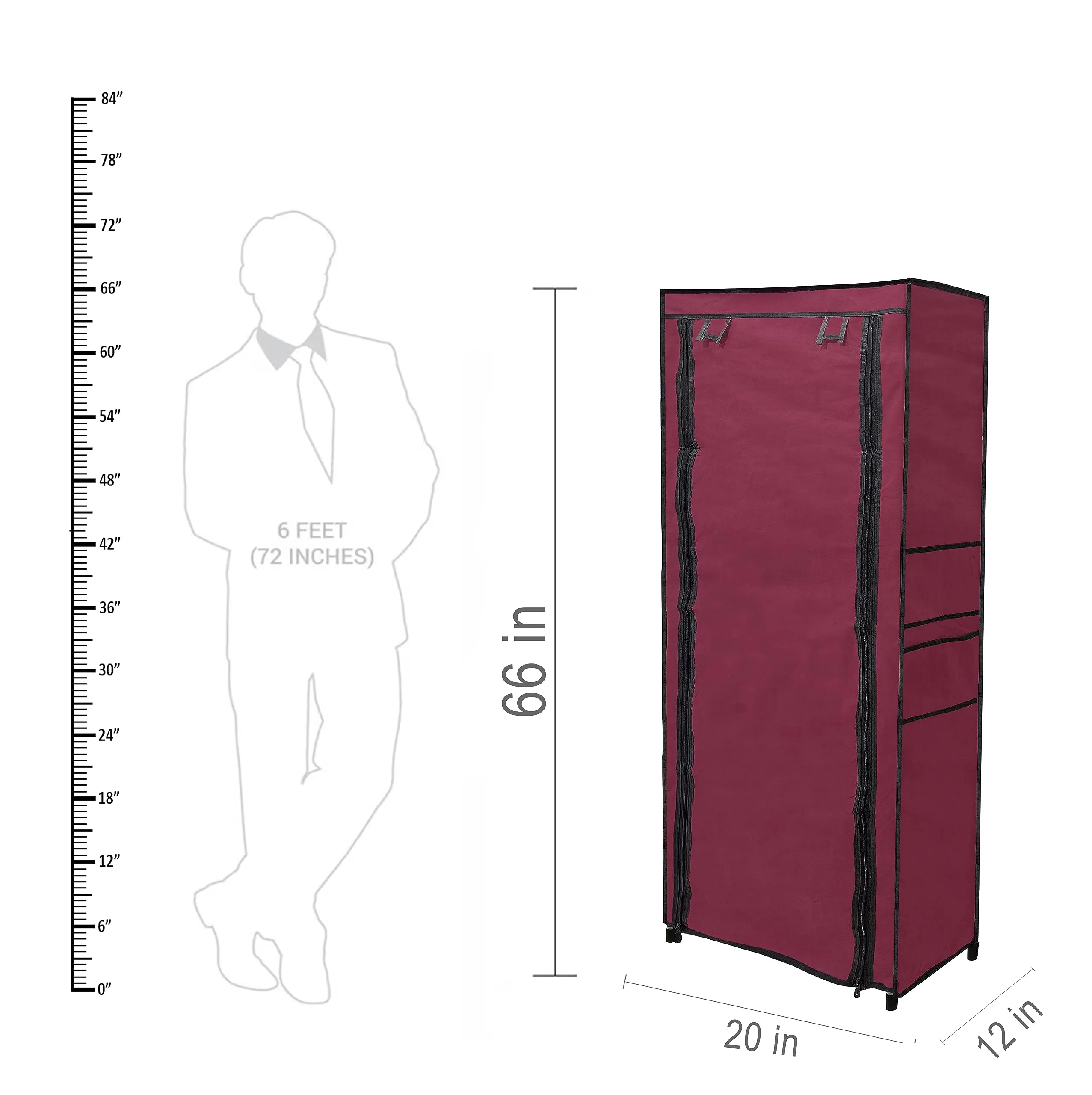 PHILOSHOP Heavy Duty 9-Layer DIY Multi-Storage Rack Shelf Metal Shoe Stand (Maroon, Metal)