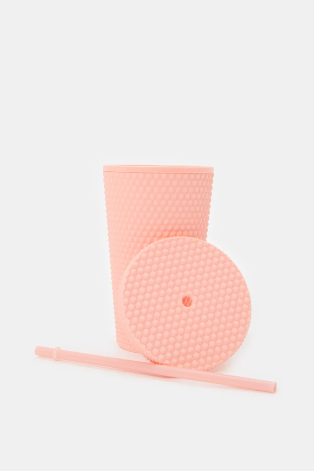 Pink Water Bottle With Straw