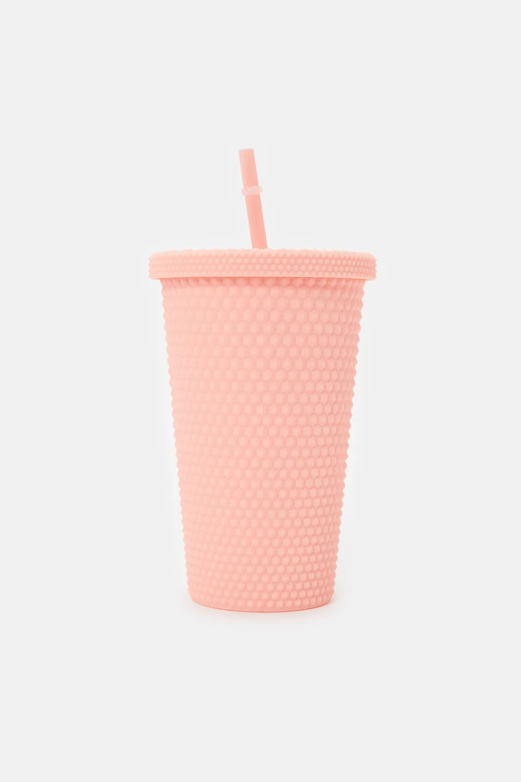 Pink Water Bottle With Straw