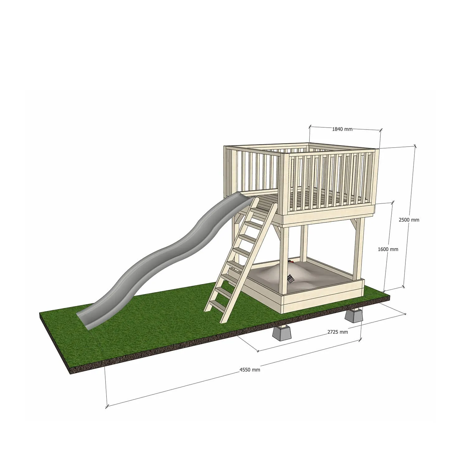 Raised Playground Platforms - In Ground