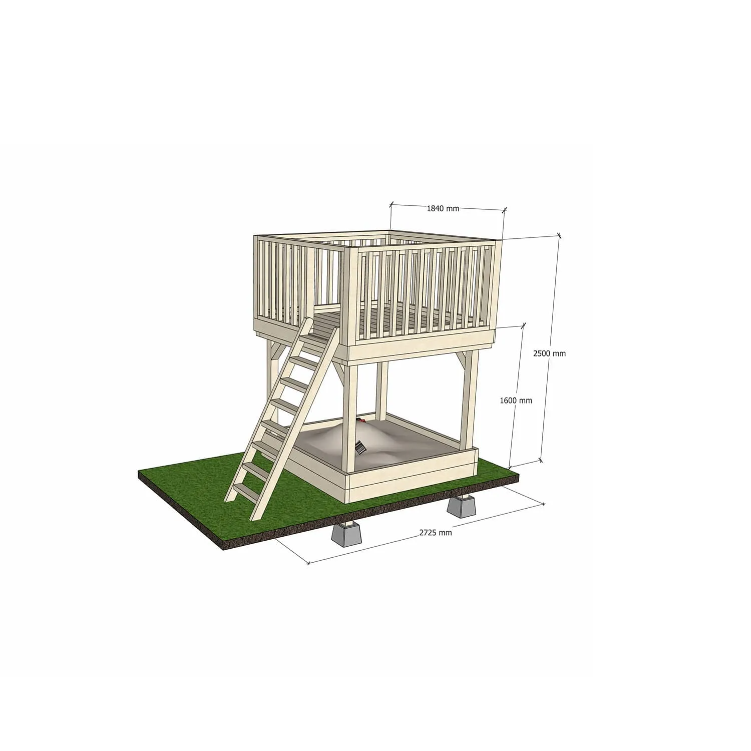 Raised Playground Platforms - In Ground