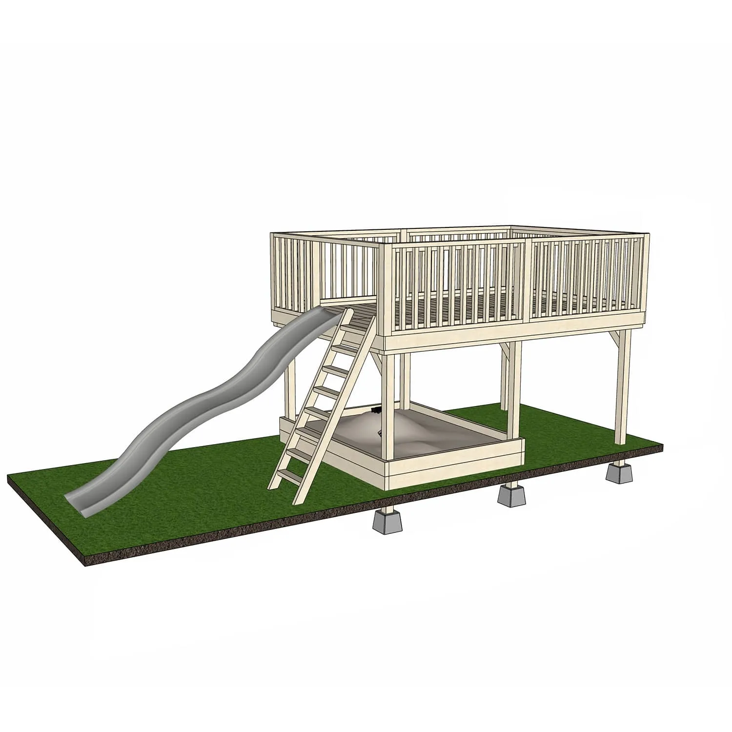 Raised Playground Platforms - In Ground