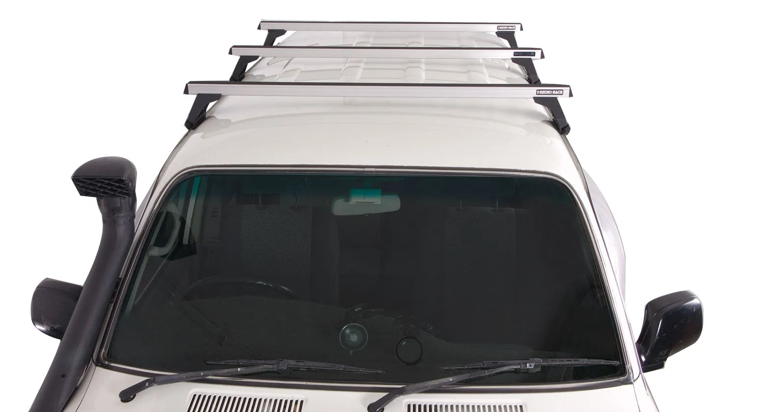 Rhino Rack Heavy Duty RL110 Silver 3 Bar Roof Rack - 80 Series Land Cruiser