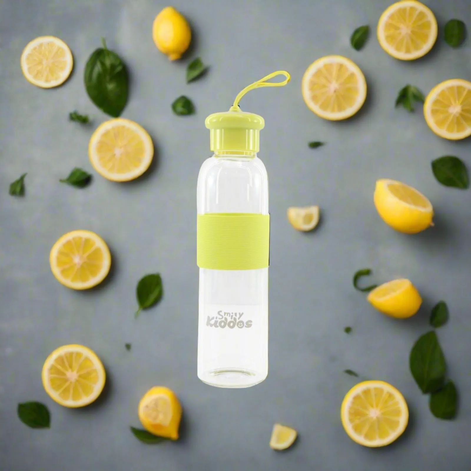 Smily Kiddos Glass bottles with Silicone Grip Green