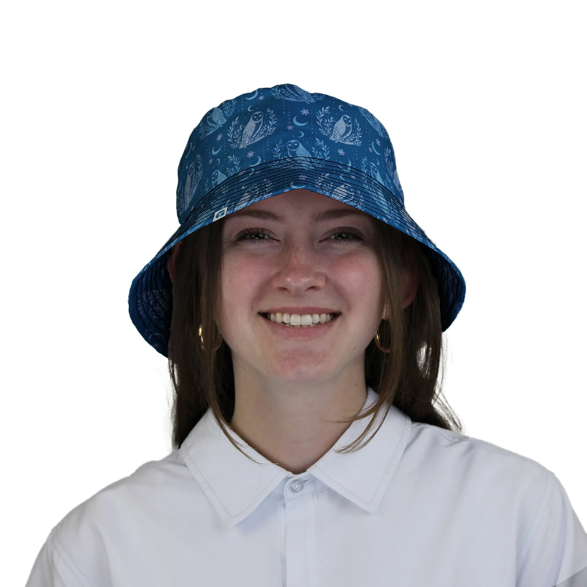 Snow Owl Night Flight Bucket Hat
