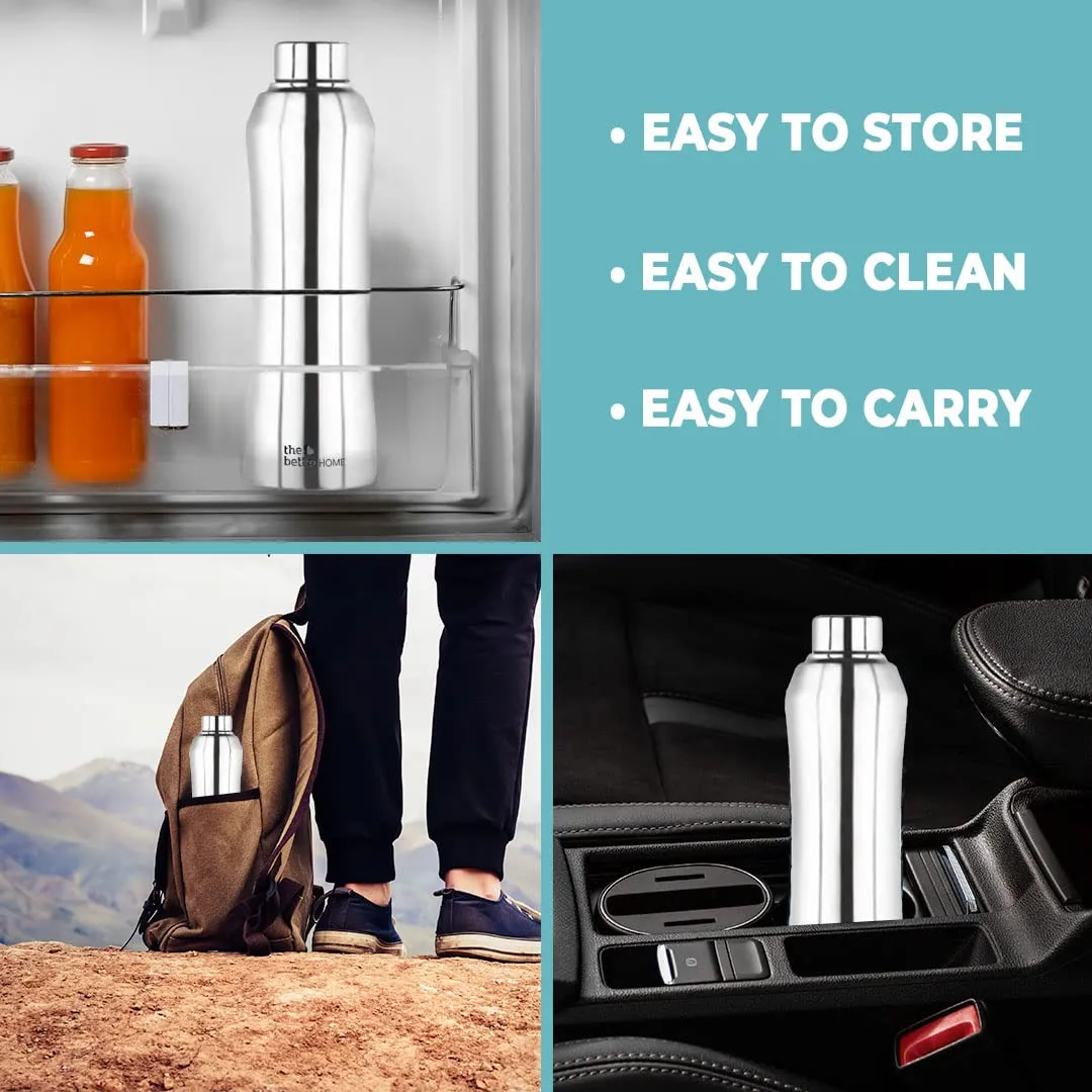 The Better Home Stainless Steel Water Bottle 1 Litre | Non-Toxic & BPA Free Water Bottles 1  Litre | Steel Bottle For Home, Office & School | Pack of 20